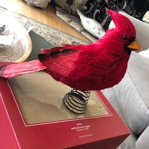 Pottery barn red bird tree topper cardinal bottle